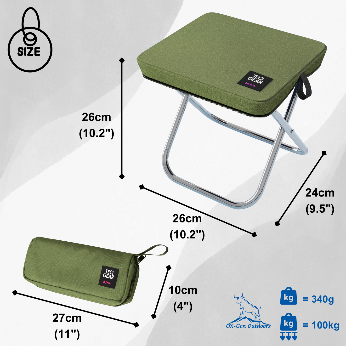 Ultralight Pocket-Size Folding Camping Stool (Aluminum)