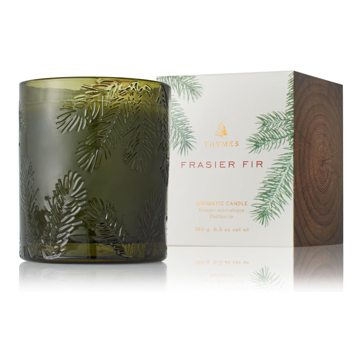 Thymes Frasier Fir Green Jar Candle | Crisp Siberian Fir, Cedarwood & Sandalwood
