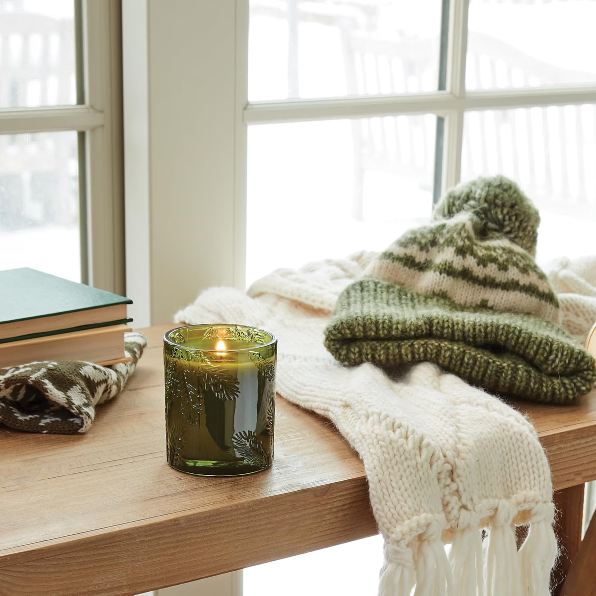 Thymes Frasier Fir Green Jar Candle | Crisp Siberian Fir, Cedarwood & Sandalwood