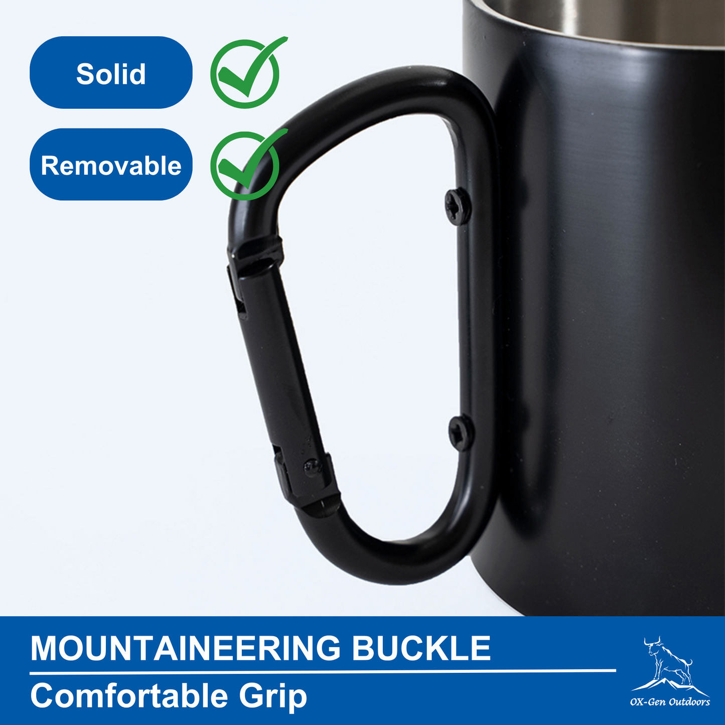 Ultralight Carabiner Camping and Hiking Mug (Stainless Steel)