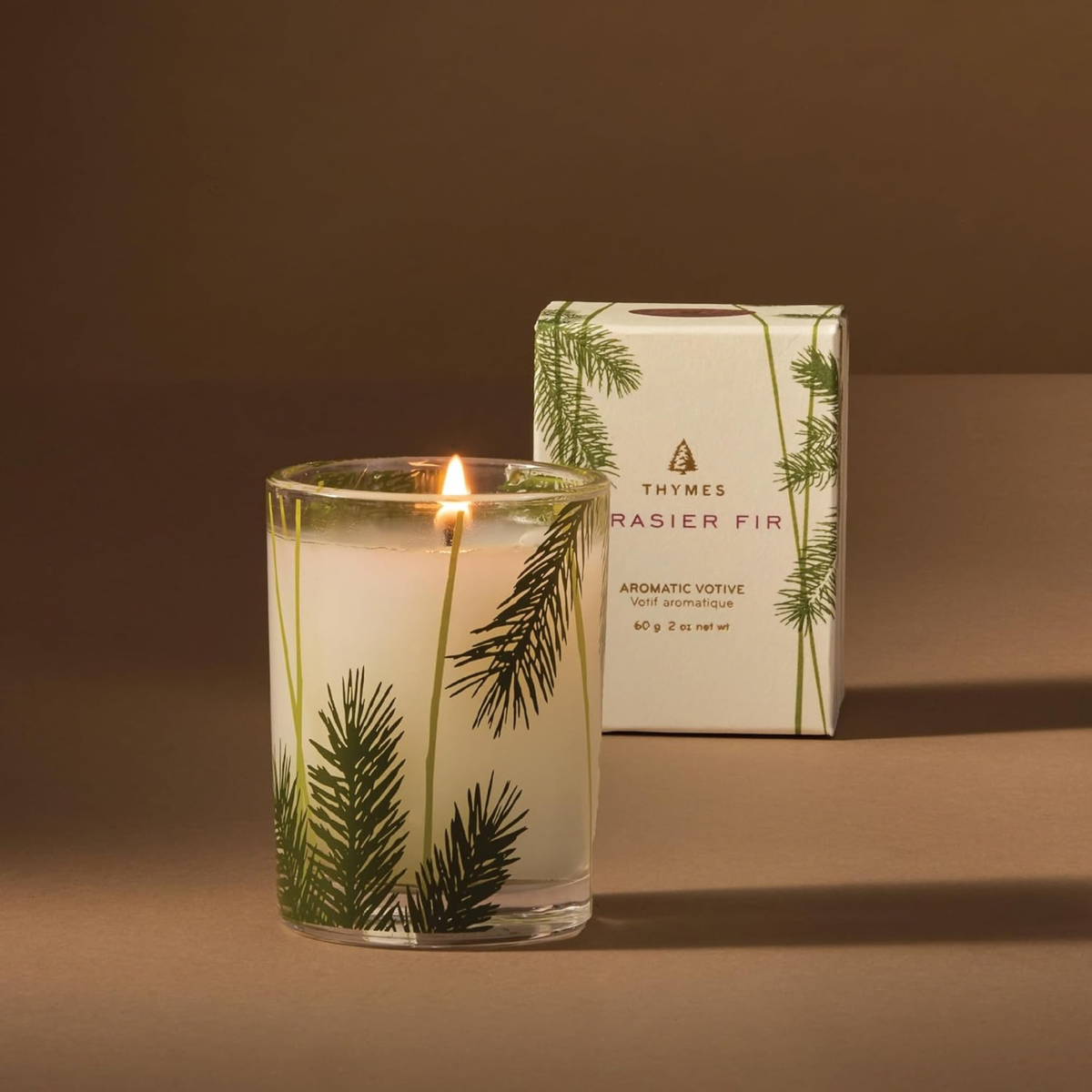 Thymes Frasier Fir Pine Needle Candle | Crisp Siberian Fir, Cedarwood & Sandalwood