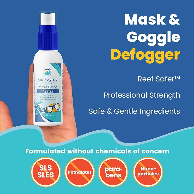 Stream2Sea Mask Defog | Antifog For Swim Goggles, Snorkel, Dive Mask 2fl oz