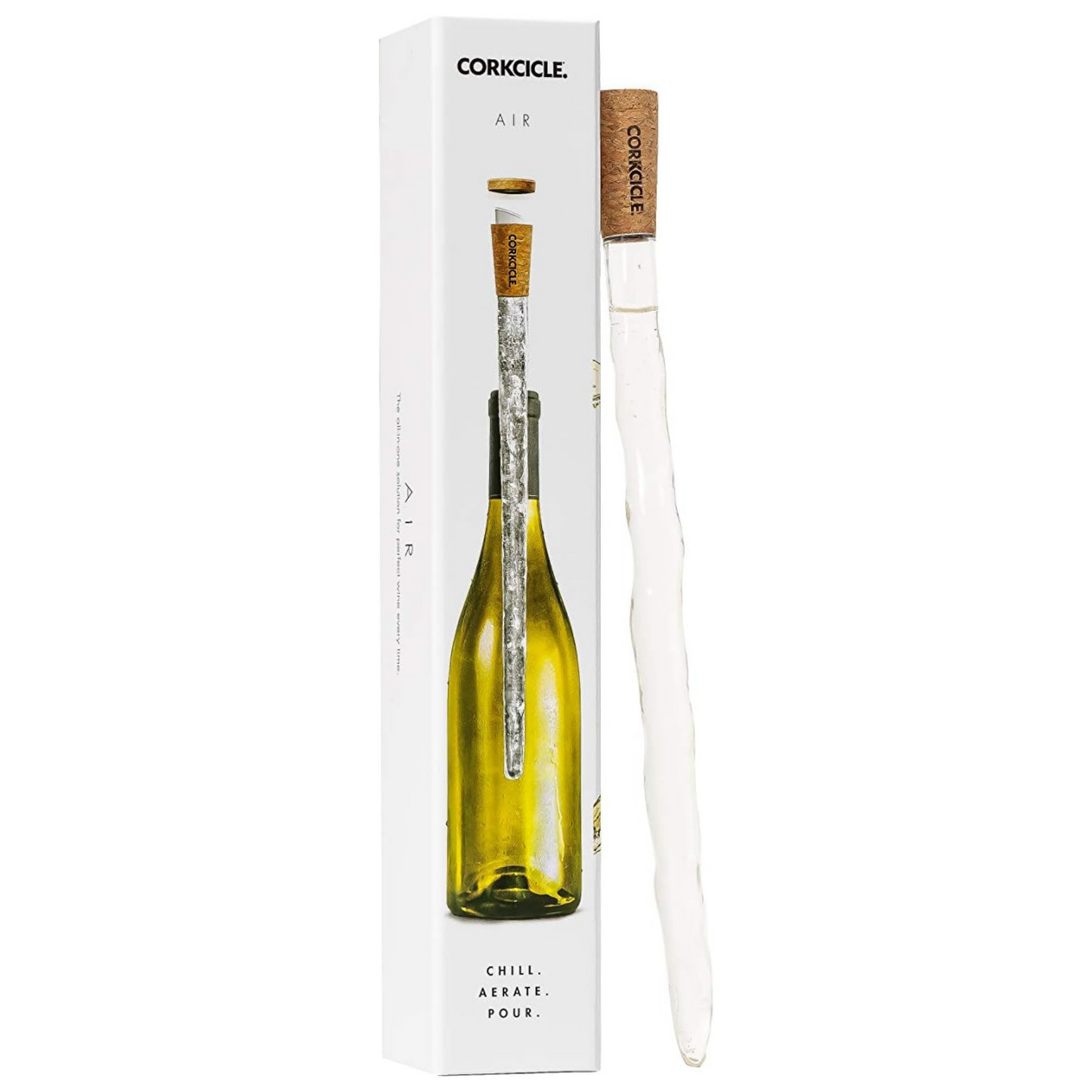 Corkcicle Air 4-in-1 Iceless Wine Chiller with Aerator, Pourer and Stopper