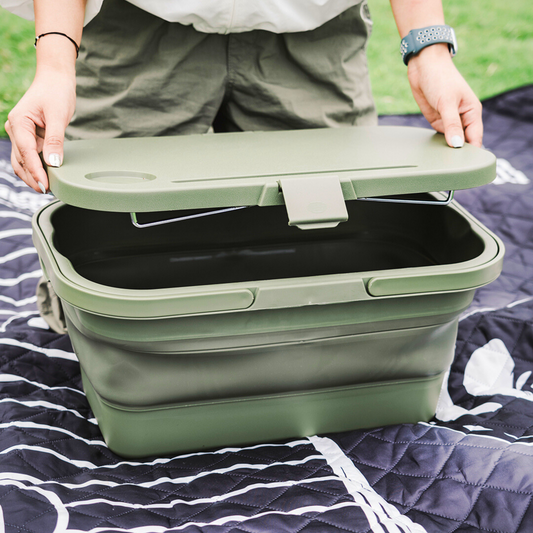 Portable All-in-One Folding Picnic Basket with Built-in Picnic Table