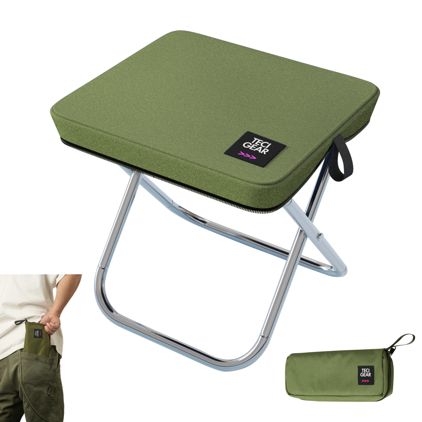 Ultralight Pocket-Size Folding Camping Stool (Aluminum)