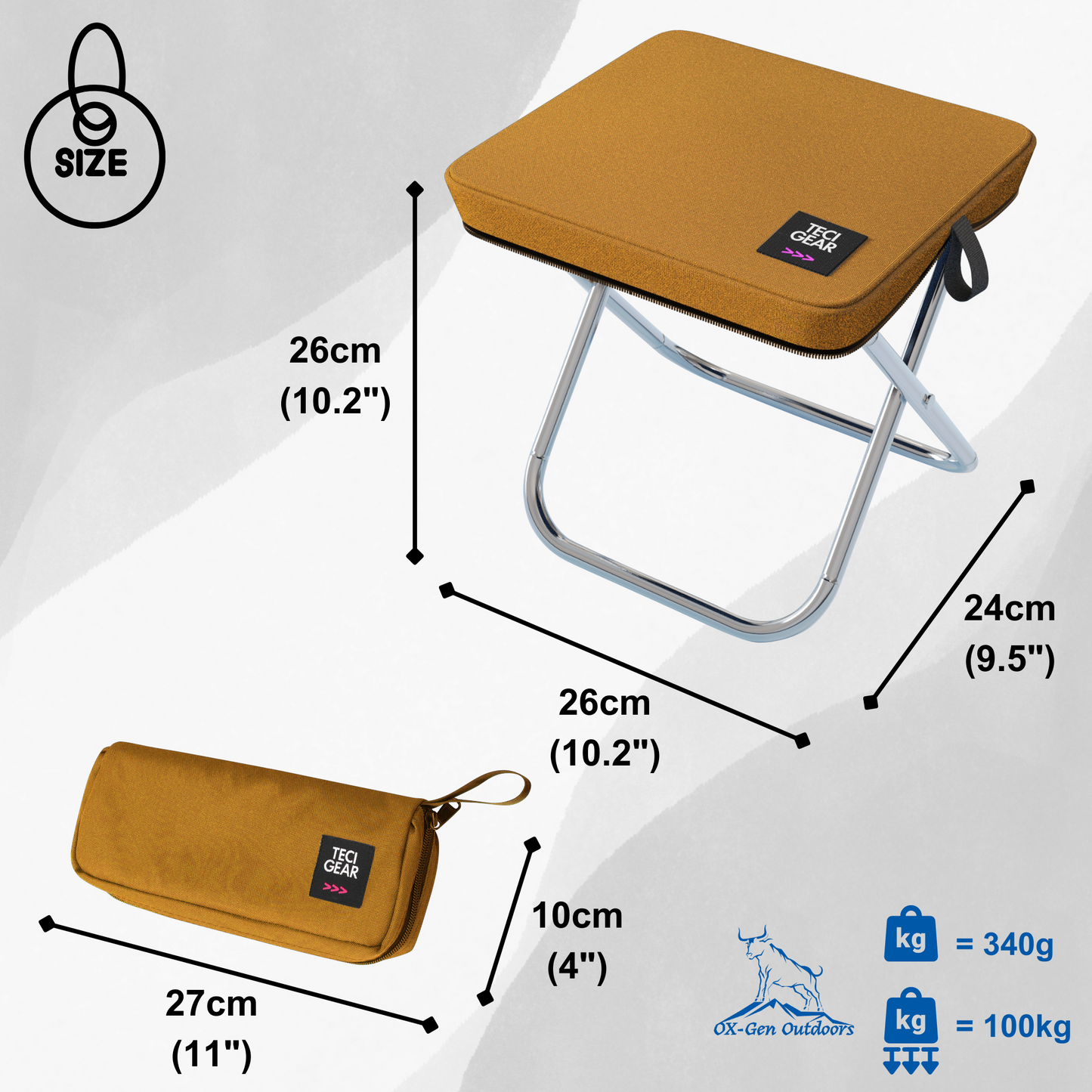 Ultralight Pocket-Size Folding Camping Stool (Aluminum)