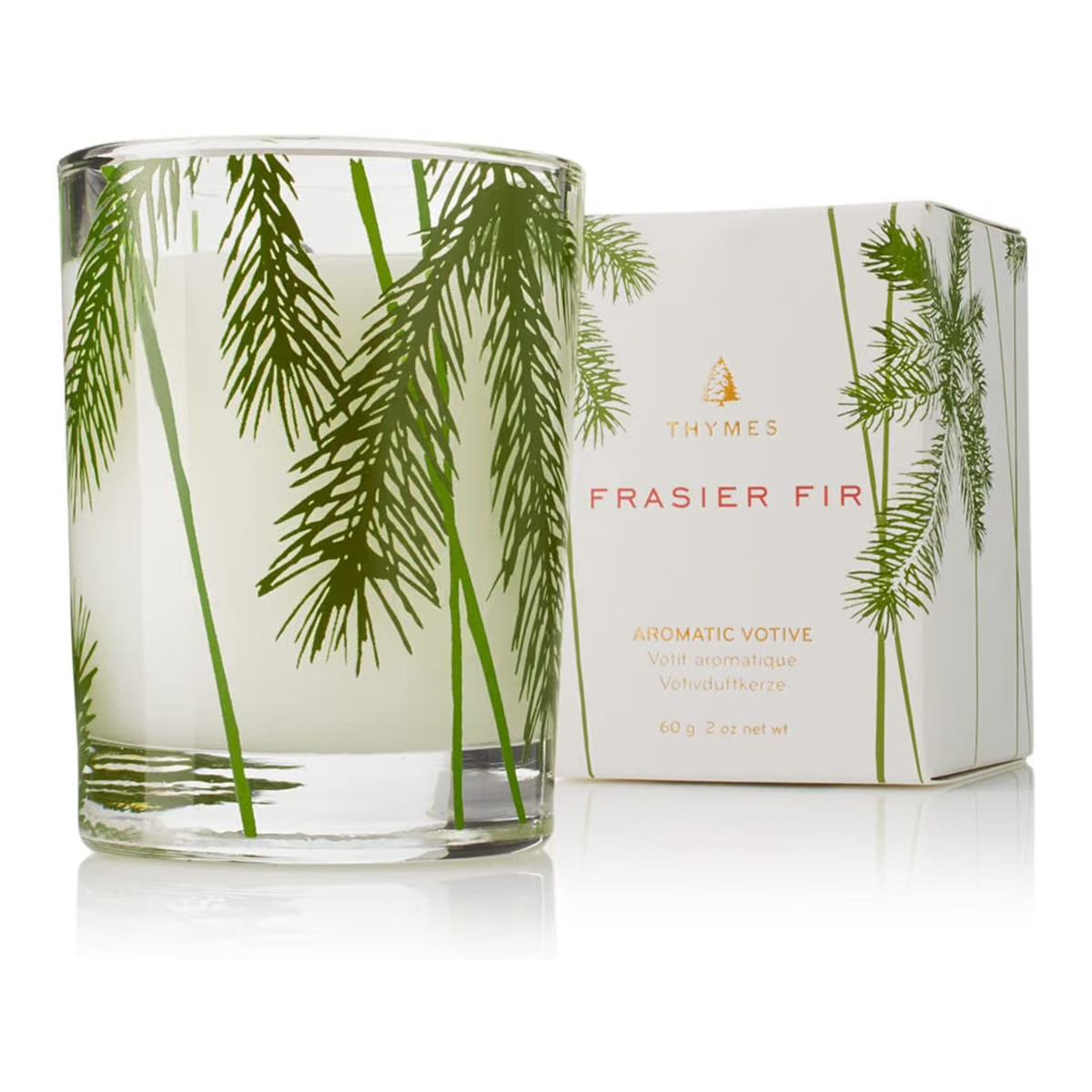 Thymes Frasier Fir Pine Needle Candle | Crisp Siberian Fir, Cedarwood & Sandalwood