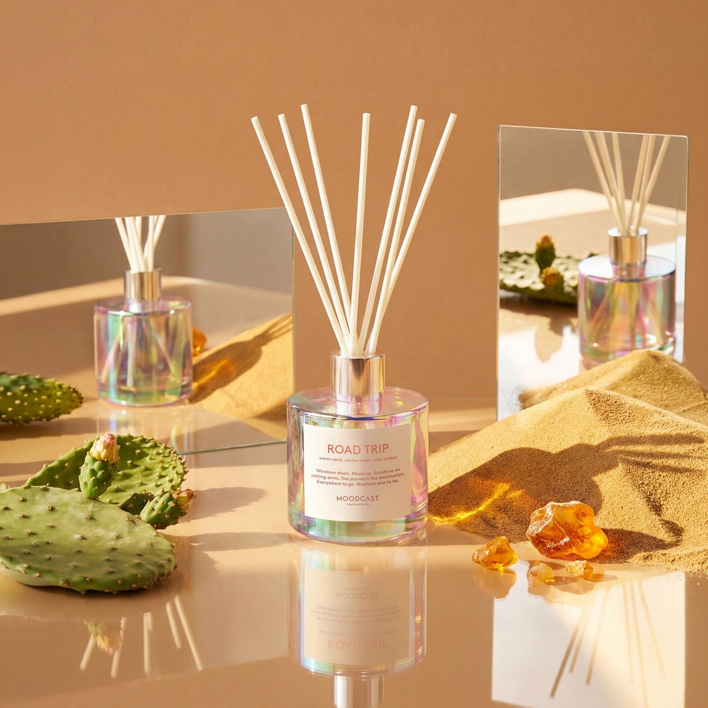 Moodcast Reed Diffuser | Vibes | Road Trip | 3.4 oz Glass Jar