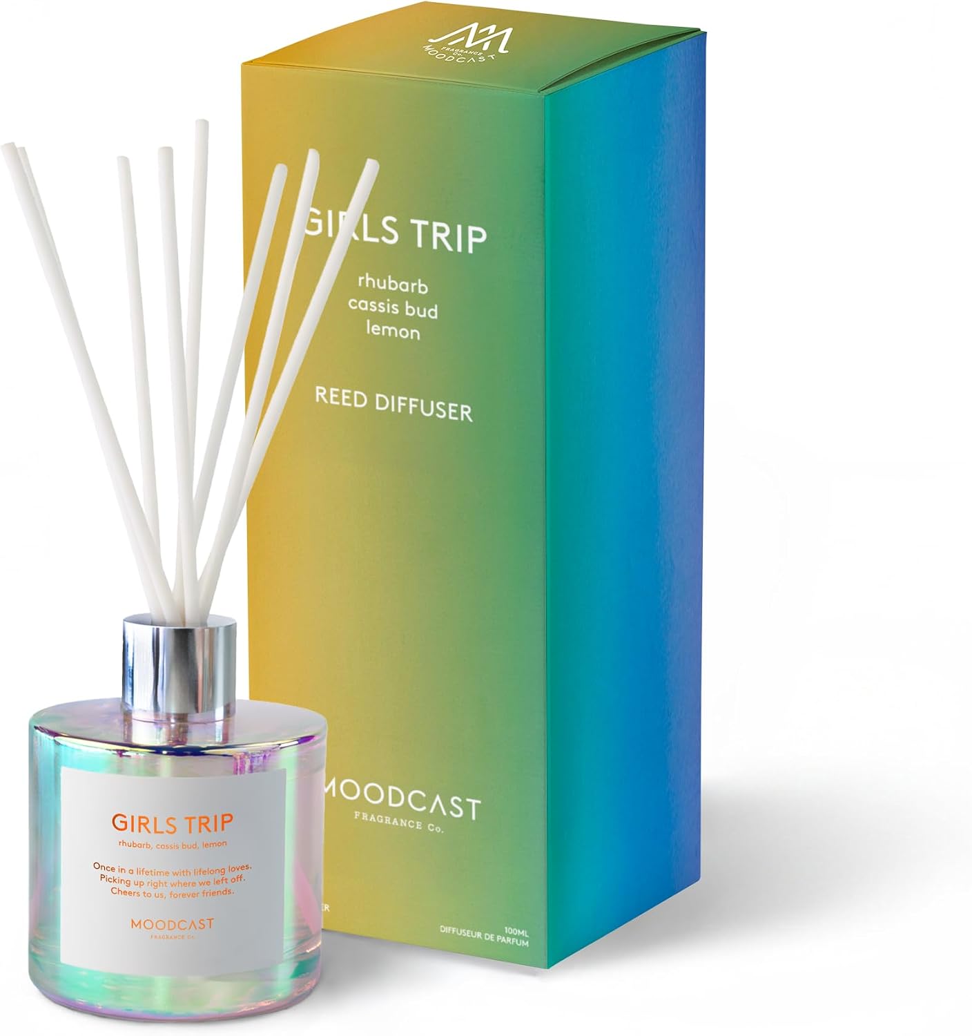 Moodcast Reed Diffuser | Vibes | Girls Trip | 3.4 oz Glass Jar
