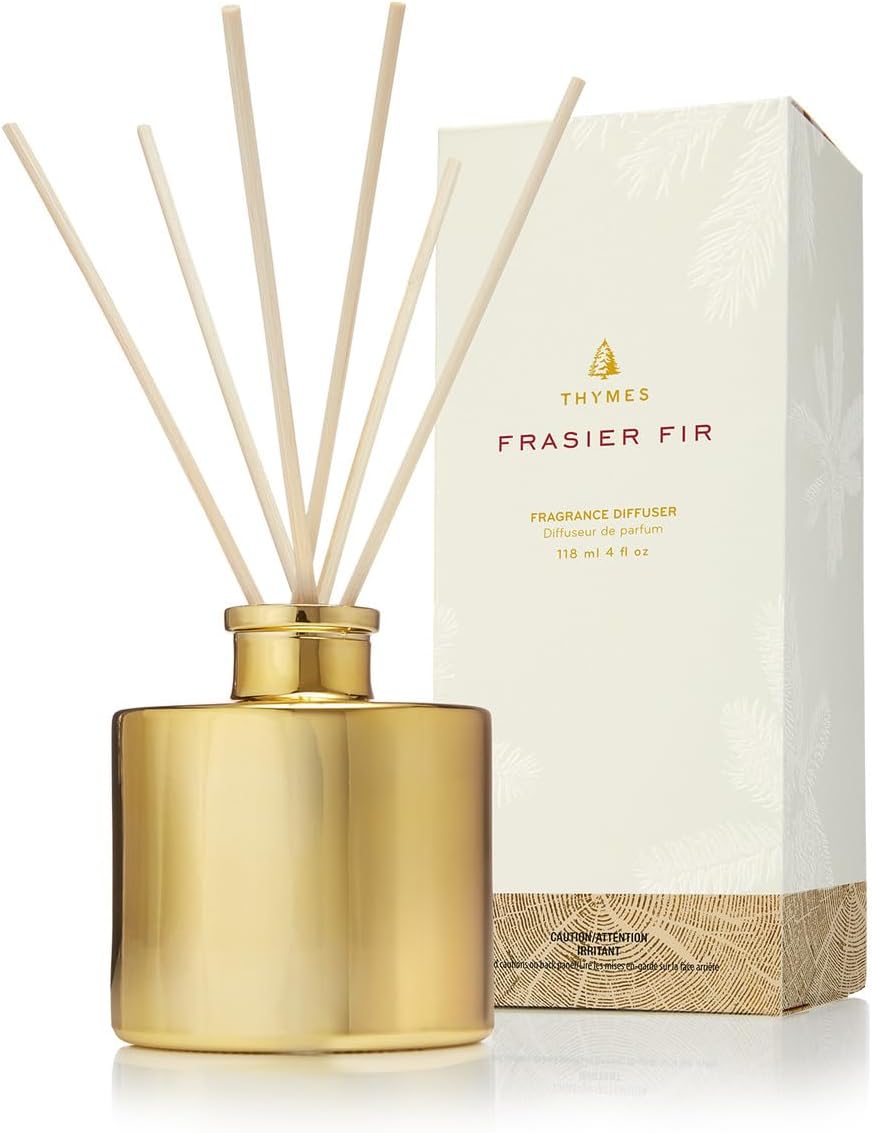 Thymes Petite Gilded Gold Diffuser 4 fl oz - Frasier Fir