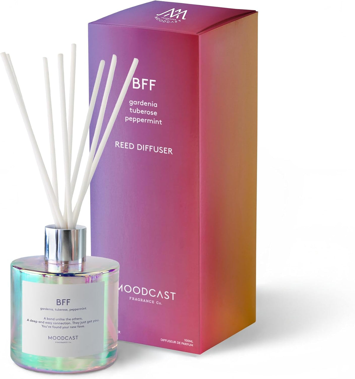 Moodcast Reed Diffuser | Vibes | BFF | 3.4 oz Glass Jar
