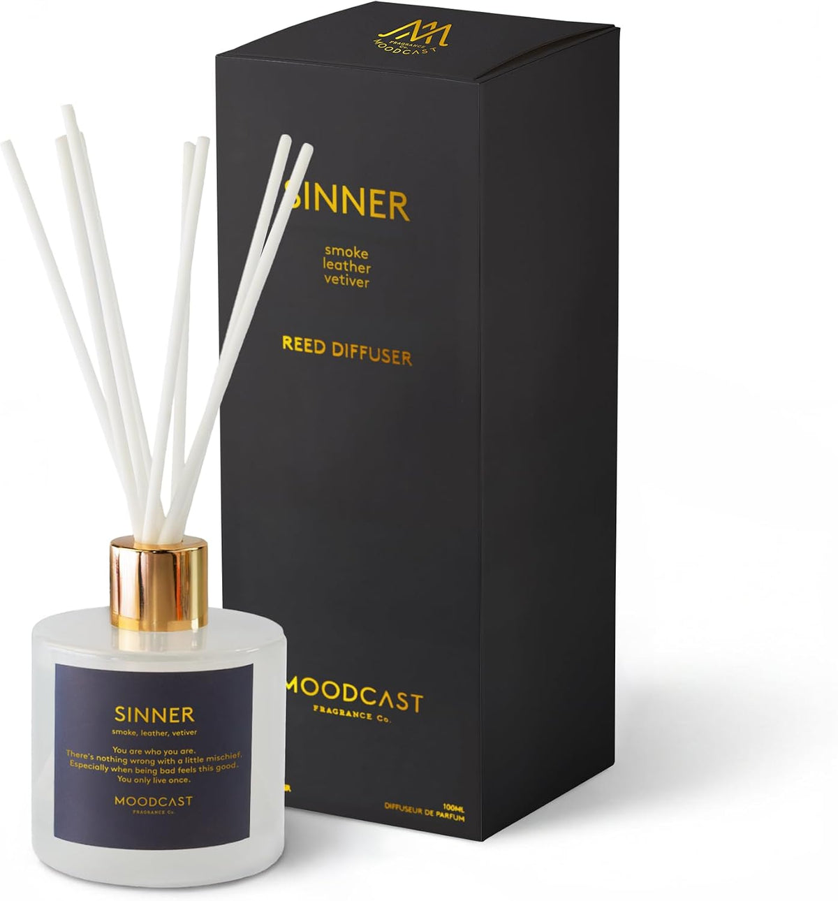 Moodcast Reed Diffuser | Persona | Sinner | 3.4 oz Glass Jar