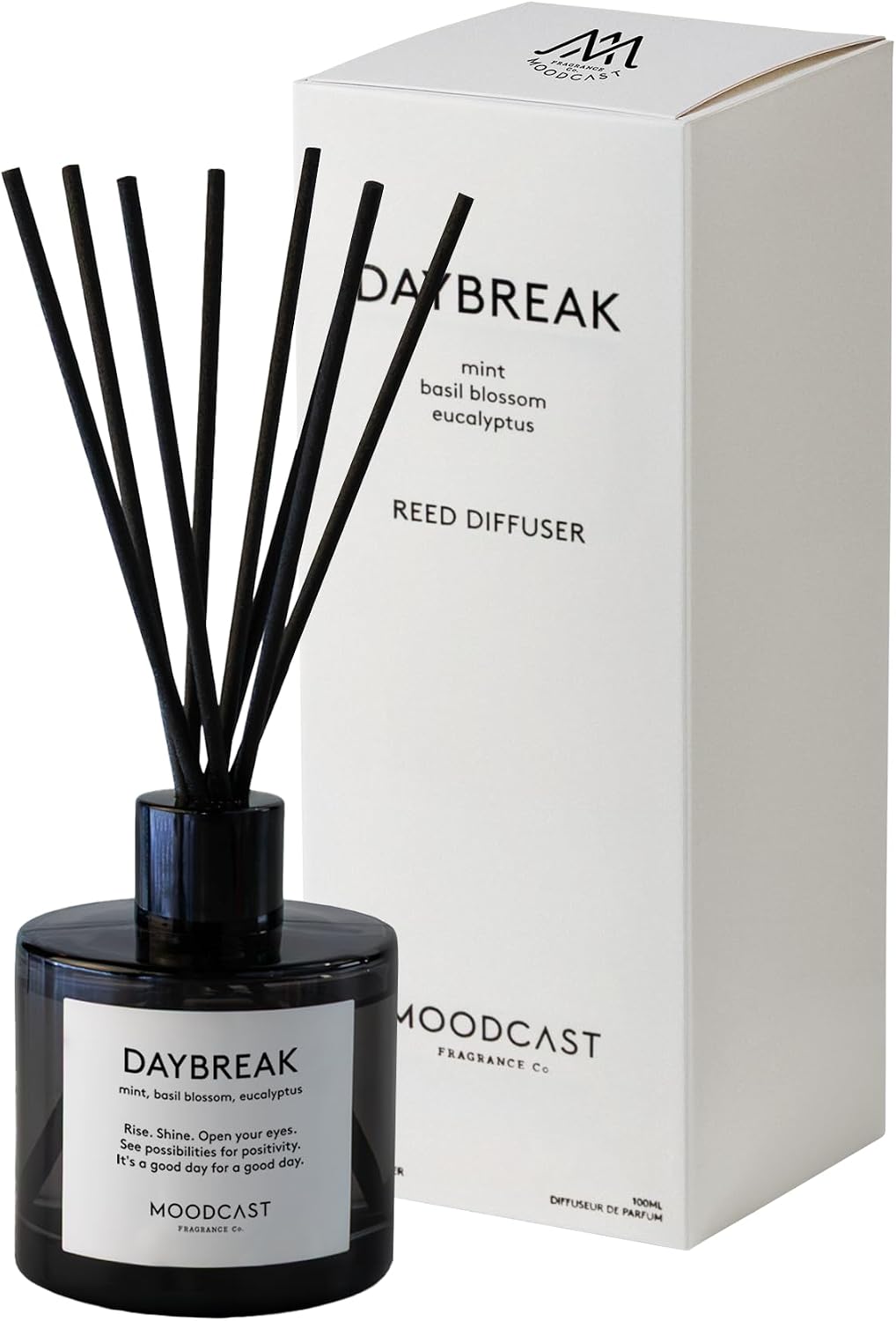 Moodcast Reed Diffuser | Night & Day | Daybreak | 3.4 oz Glass Jar