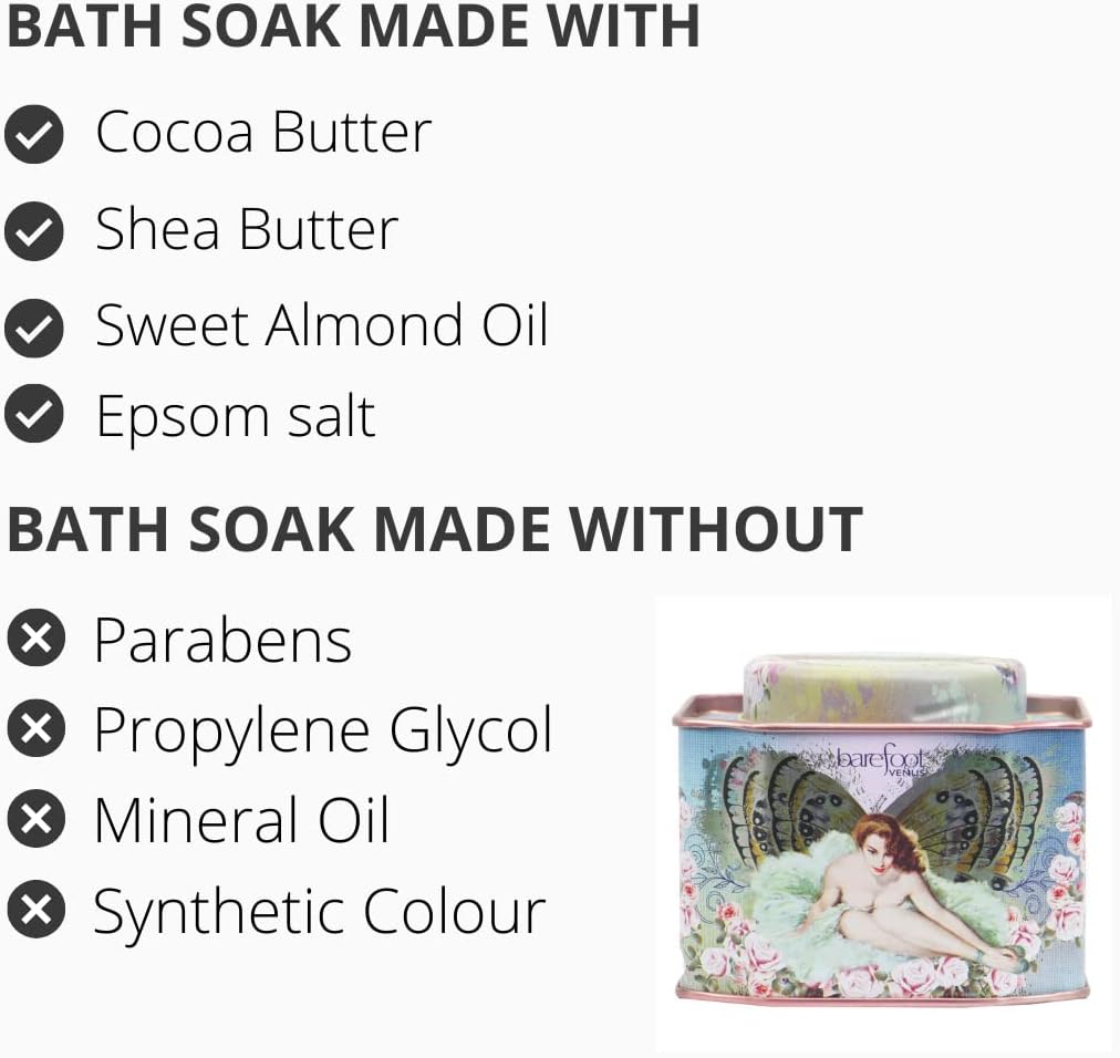 Barefoot Venus 100% Natural Bath Soak | 200g Tin | Coconut | Vanilla | Maple | Ruby | Apricot