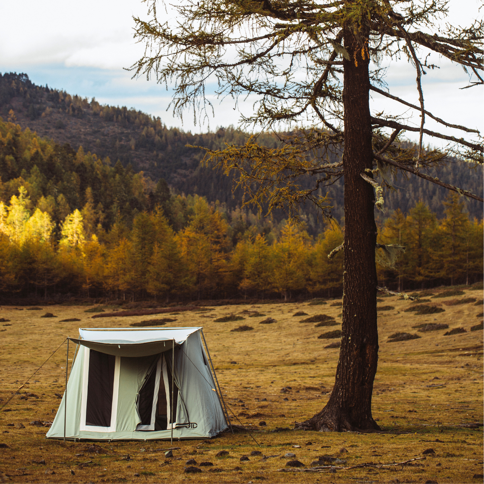 Luxury 2-4 Person Trapezoid Camping and Glamping Tent with Canopy
