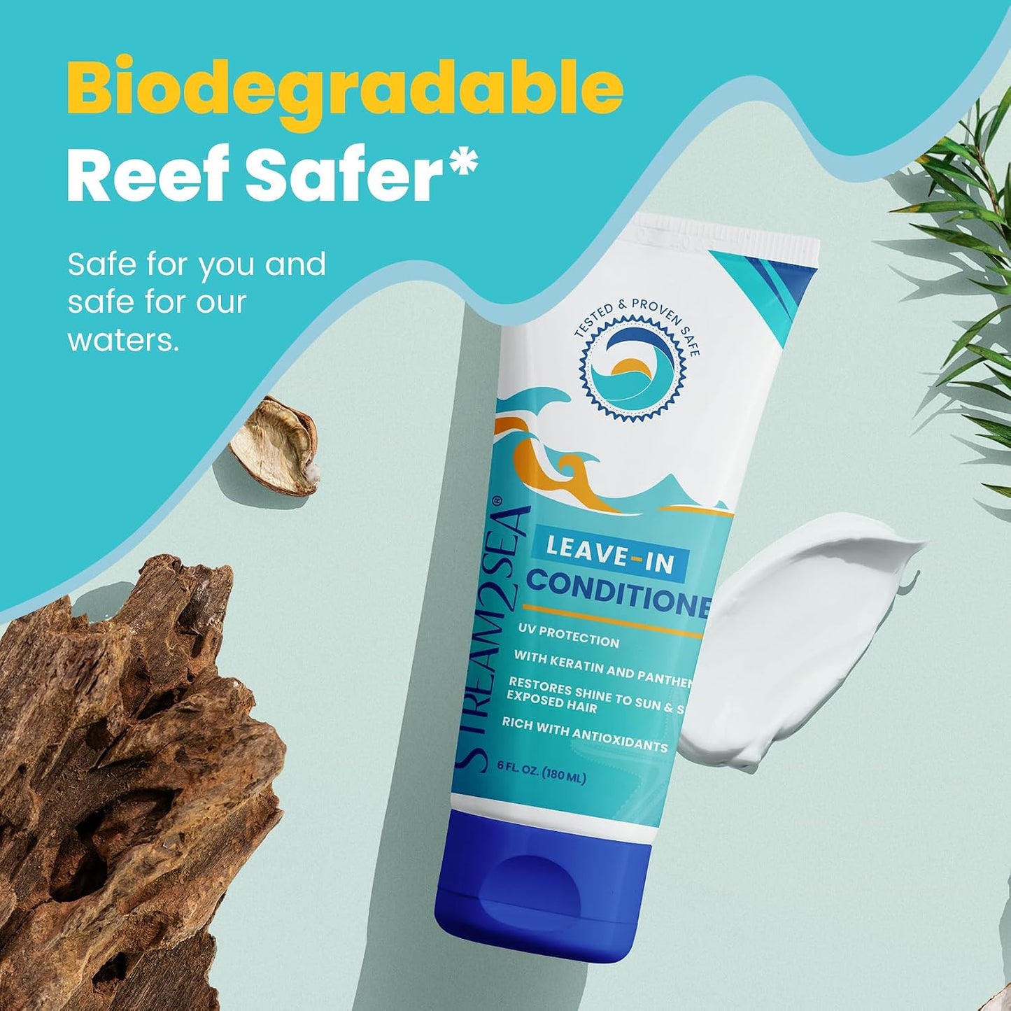Stream2Sea Leave-in Conditioner | Reef Safe | Detangles | 6 Fl oz