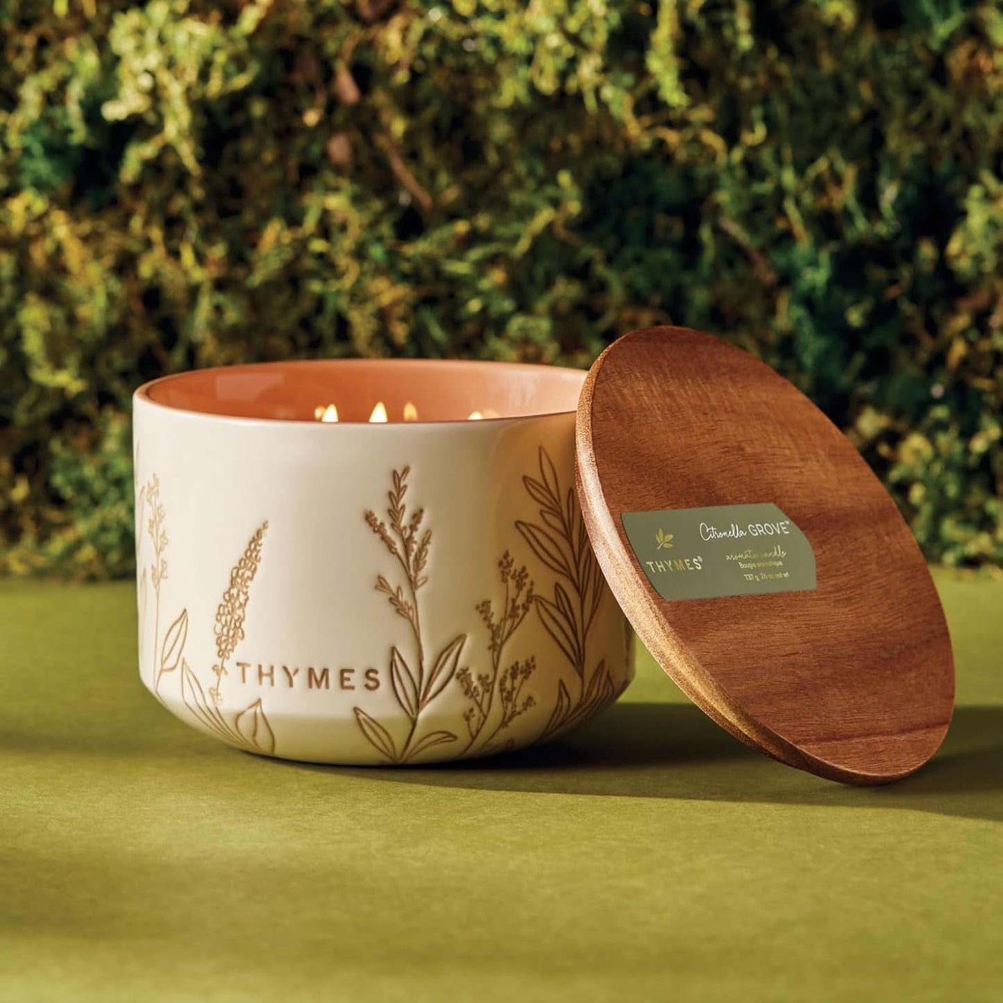 Thymes Outdoor Oasis Large Candle 26Oz - Citronella Grove