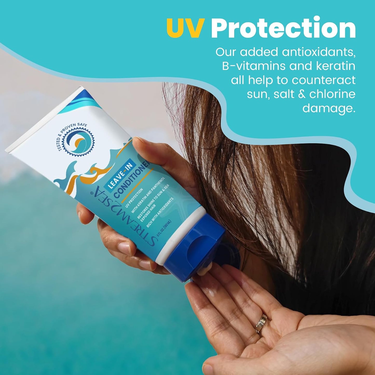 Stream2Sea Leave-In Conditioner with Sun Protection Pack of 3 | Travel Size 1oz