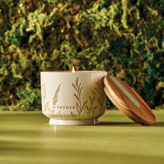 Thymes Outdoor Oasis Medium Candle 10Oz - Citronella Grove