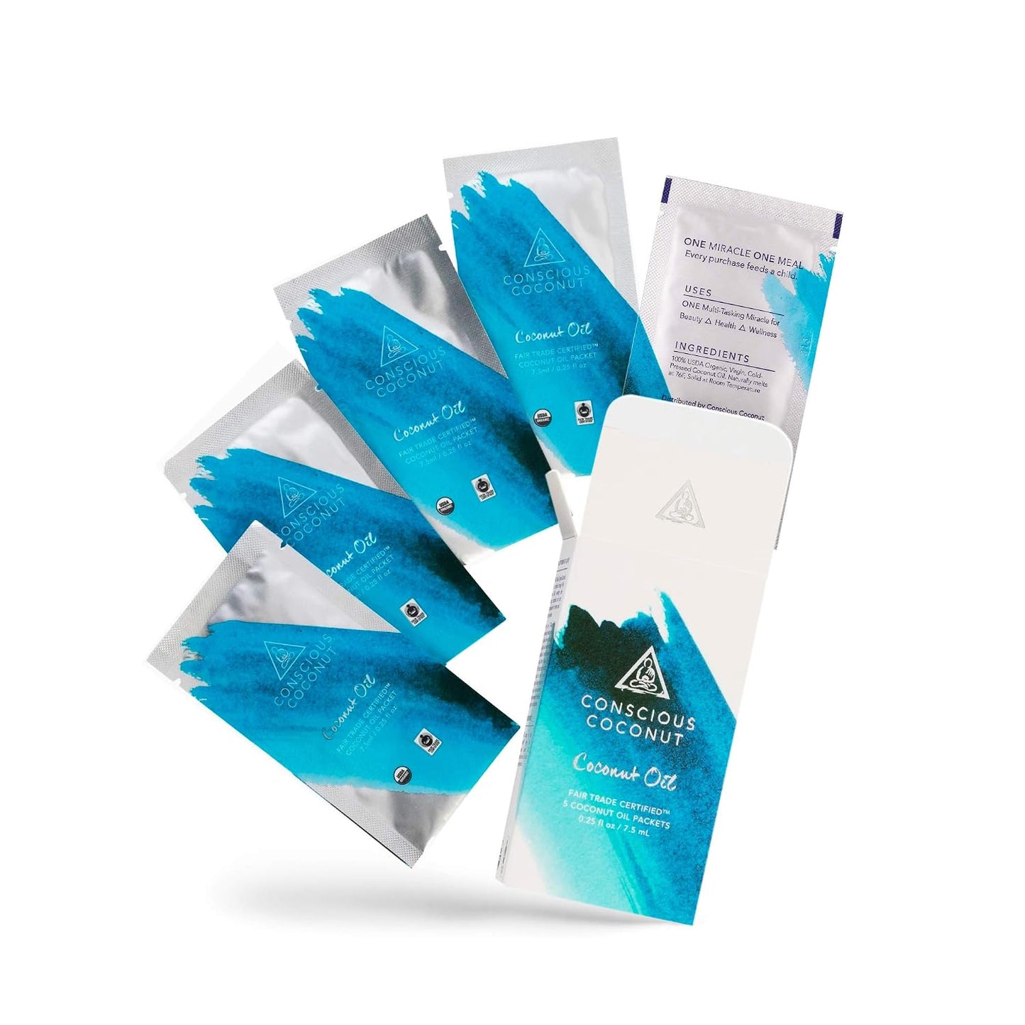 Conscious Coconut 100% Organic Coconut Oil Packets