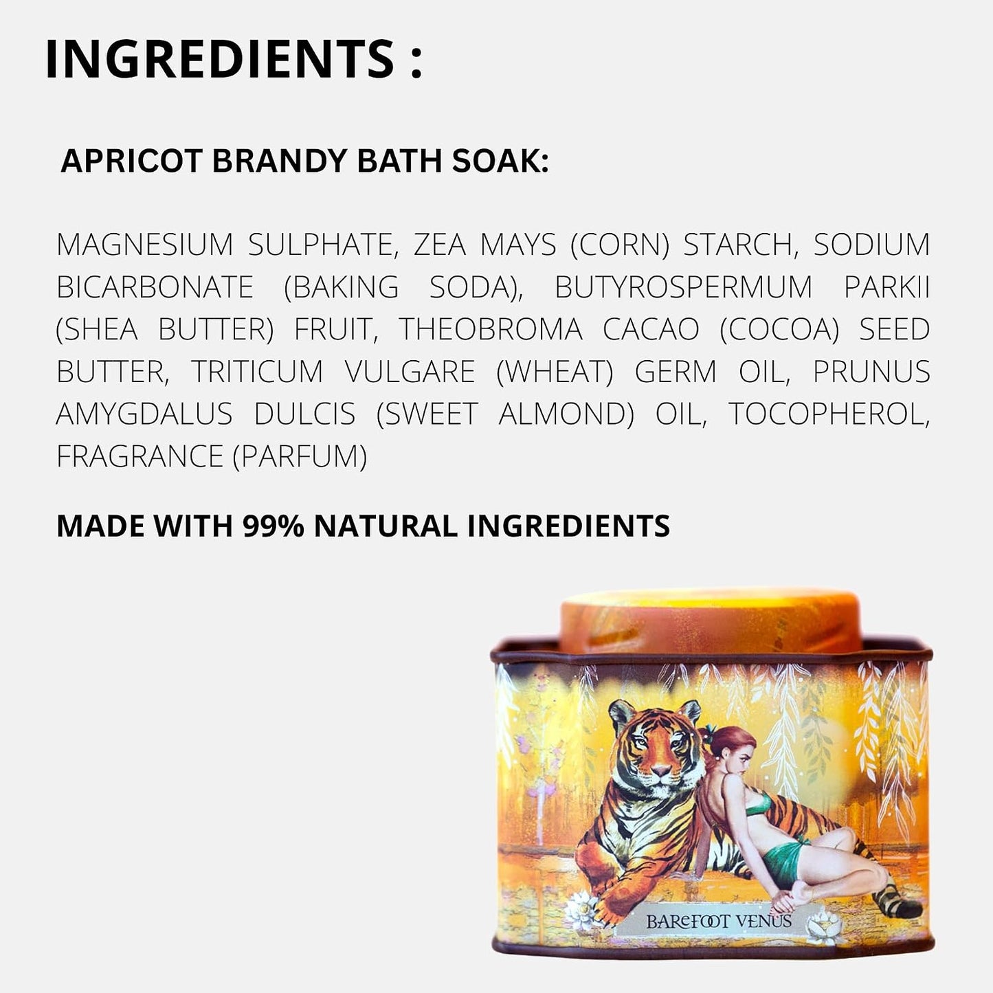 Barefoot Venus 100% Natural Bath Soak | 200g Tin | Coconut | Vanilla | Maple | Ruby | Apricot