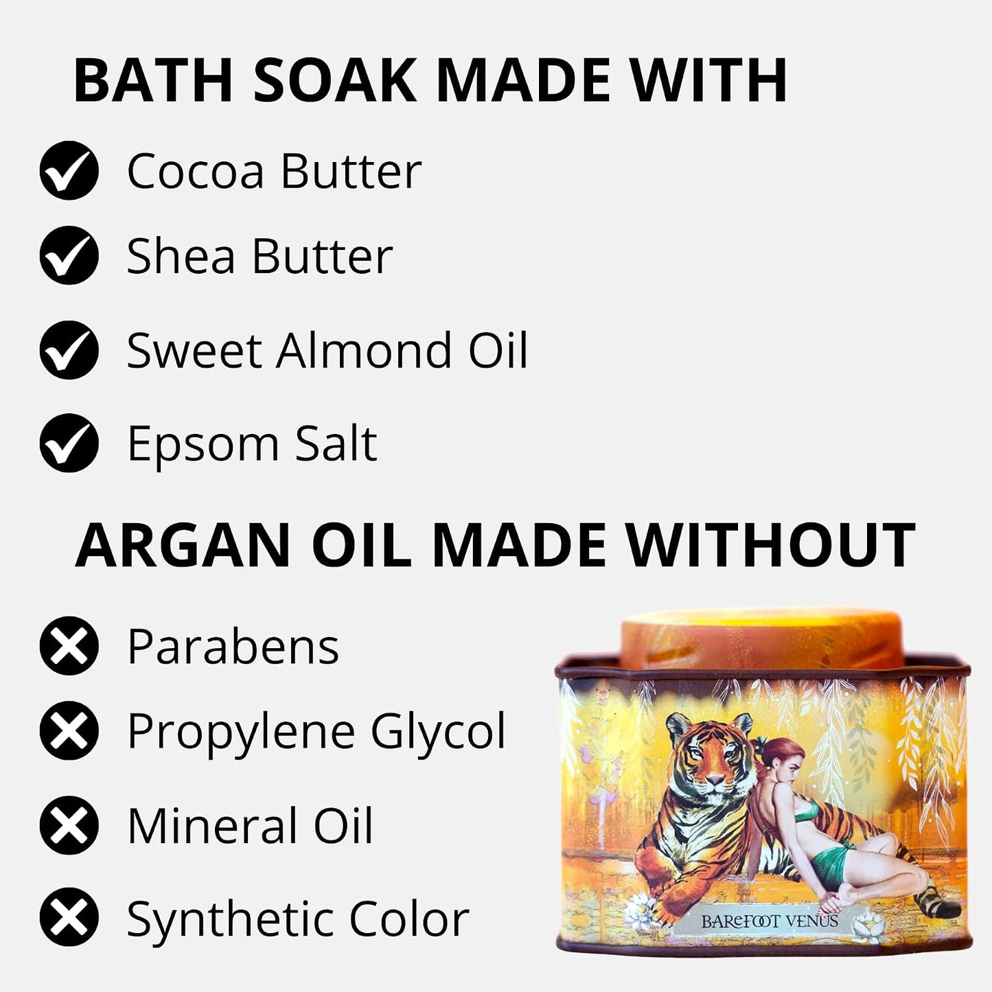 Barefoot Venus 100% Natural Bath Soak | 200g Tin | Coconut | Vanilla | Maple | Ruby | Apricot
