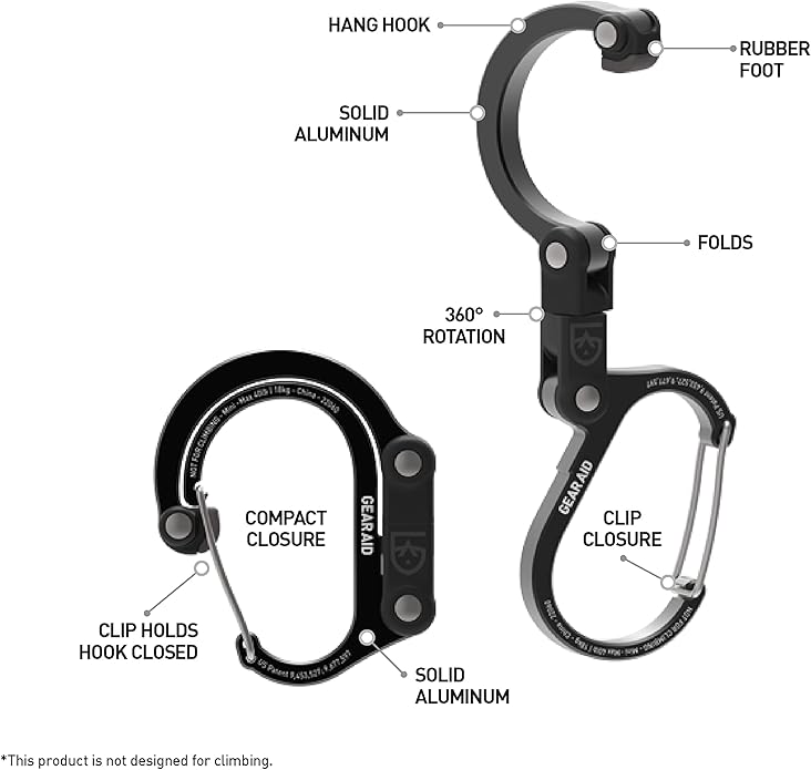 HEROCLIP Carabiner Clip and Hook for Travel, Luggage, and Small Bags - GEAR AID