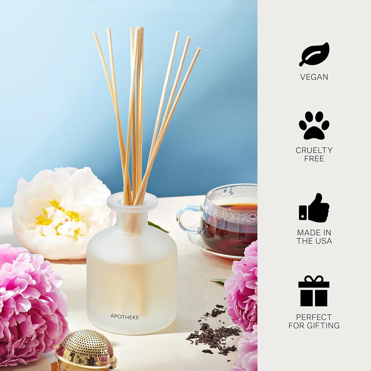 Apotheke Luxury Scented Reed Diffuser for Home | 6.7 Fl Oz