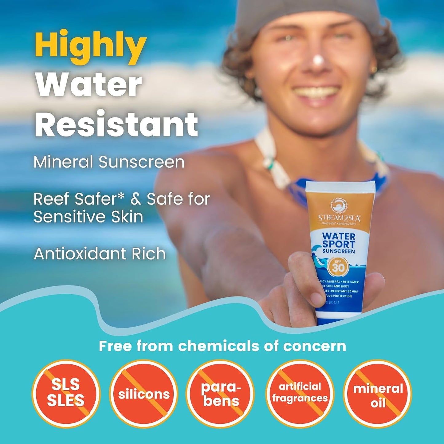Stream2Sea Water Sport Mineral-Based Sunscreen | SPF 30