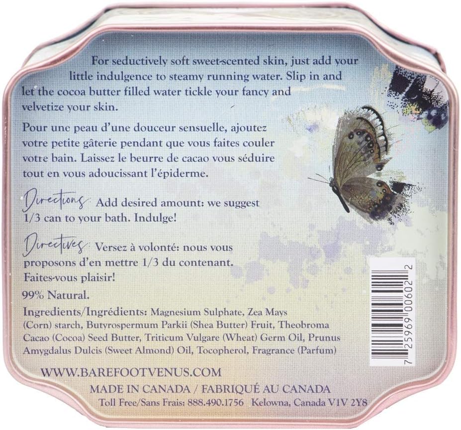 Barefoot Venus 100% Natural Bath Soak | 200g Tin | Coconut | Vanilla | Maple | Ruby | Apricot