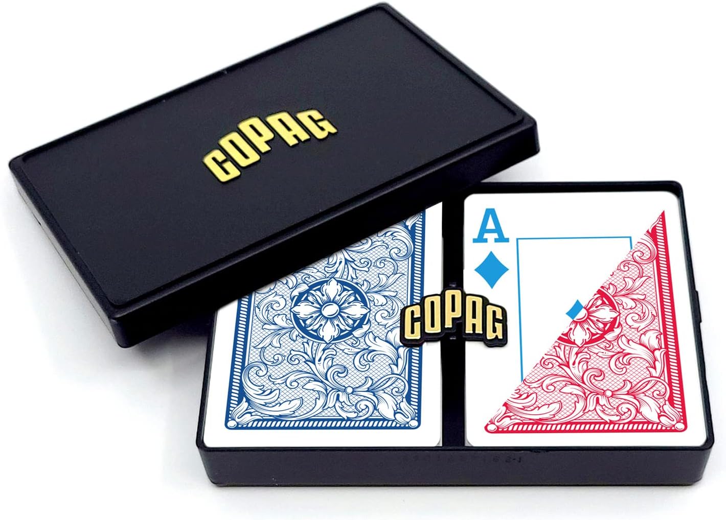 Copag Legacy 4-Color Faces Design 100% Plastic Playing Cards Double Deck Set