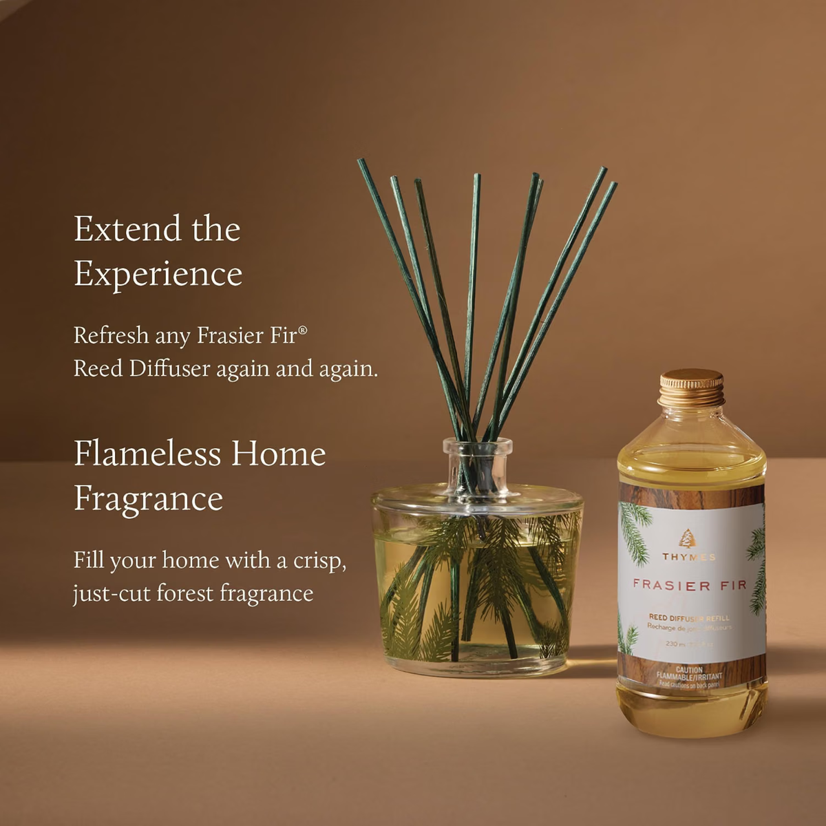 Thymes Reed Diffuser Oil Refill | Frasier Fir, Eucalyptus, Goldleaf & More | 7.75oz