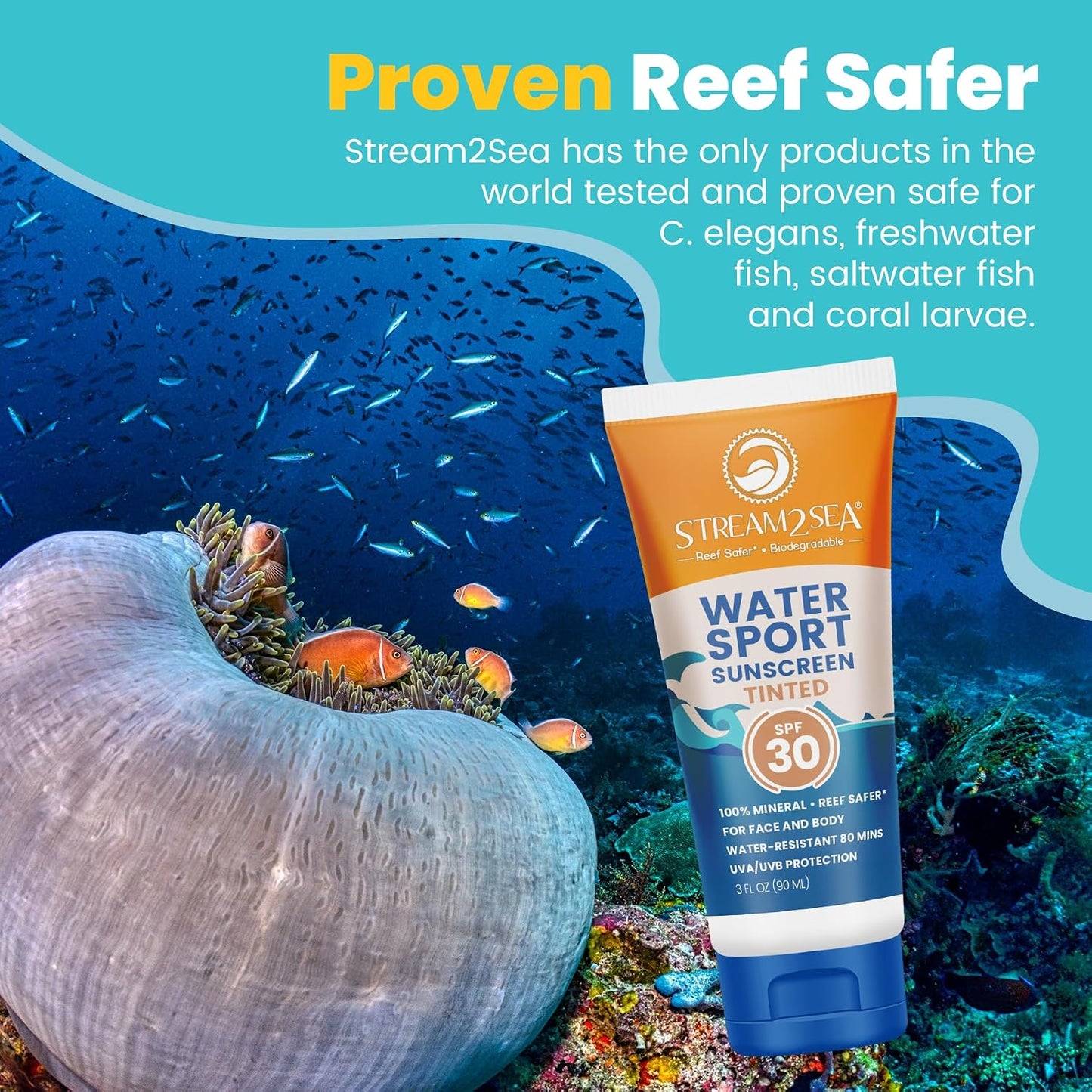 Stream2Sea Water Sport Mineral-Based Sunscreen | SPF 30