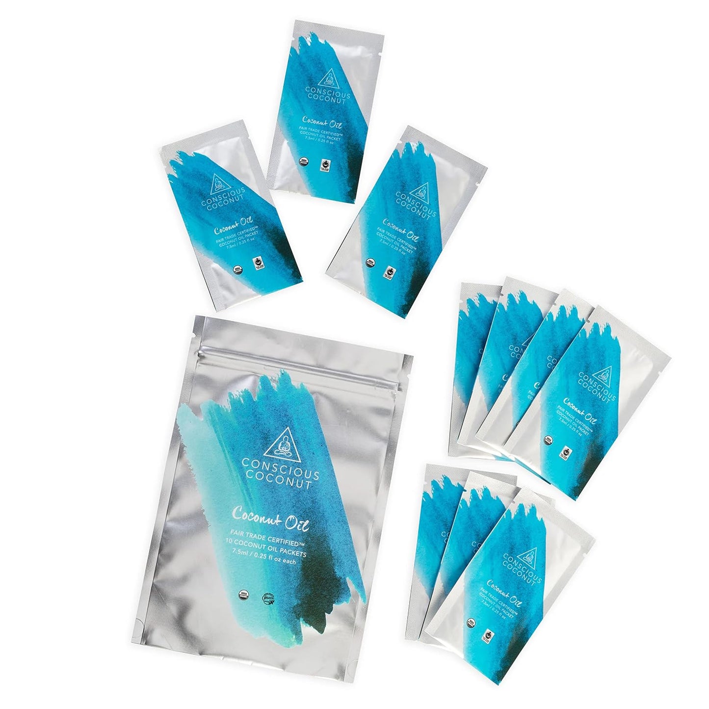 Conscious Coconut 100% Organic Coconut Oil Packets