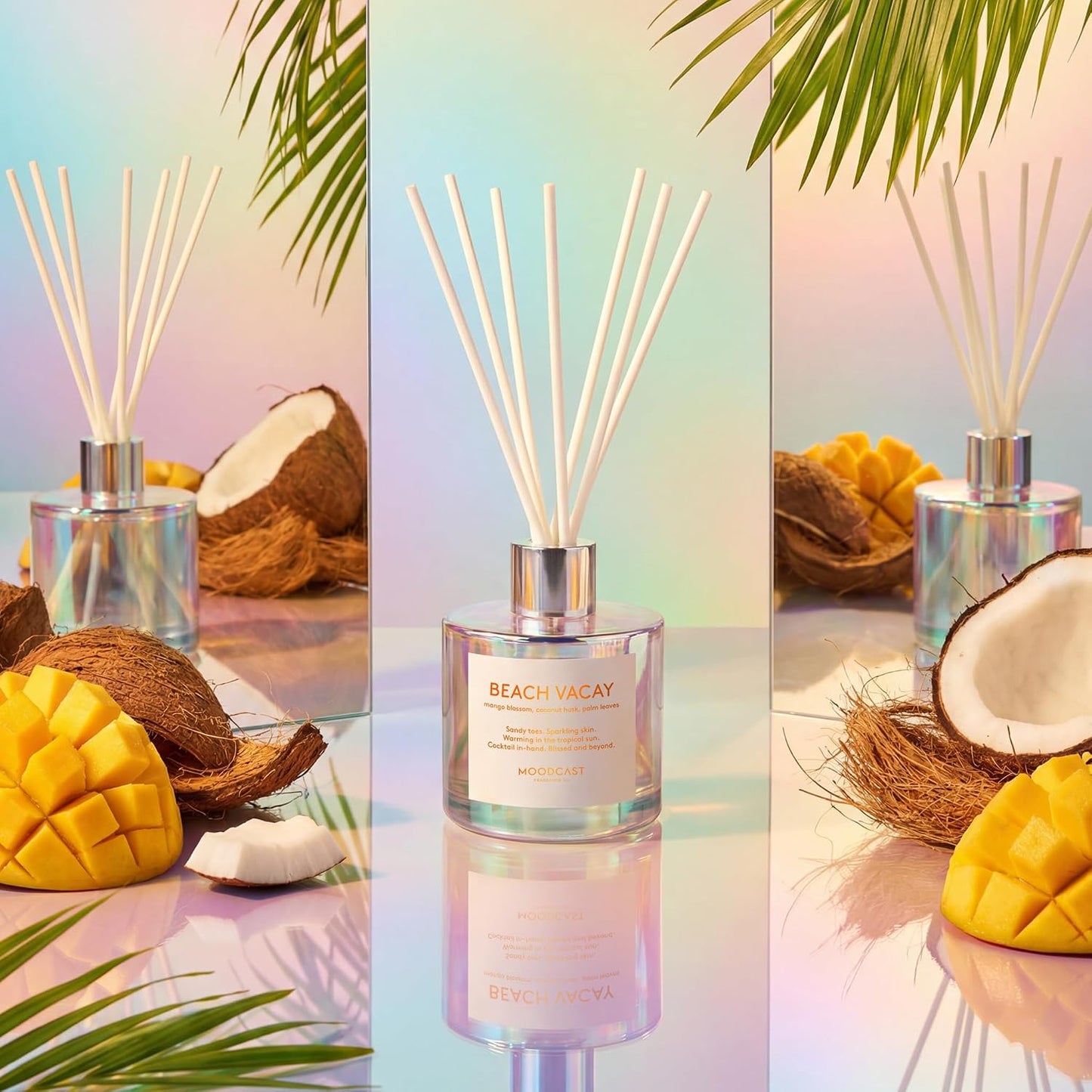 Moodcast Reed Diffuser | Vibes | Beach Vacay | 3.4 oz Glass Jar