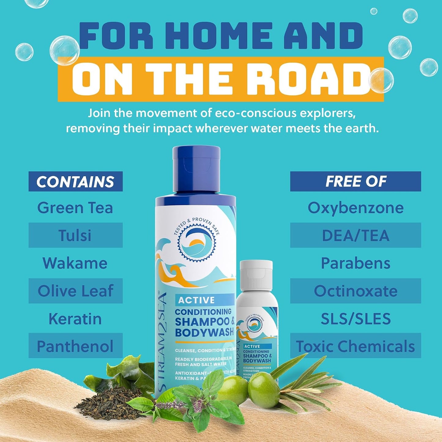 Stream2Sea 3-IN-1 Active Conditioning Shampoo & Body Wash | 8.5 fl oz