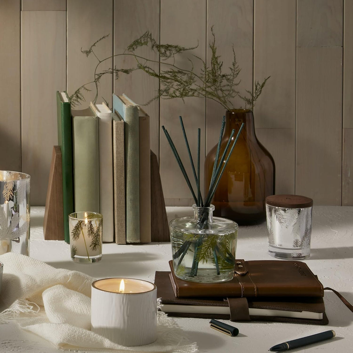 Thymes Frasier Fir Reed Diffuser Set | Reeds, Fragrance Oil, and Glass Bottle | 7.75 fl oz