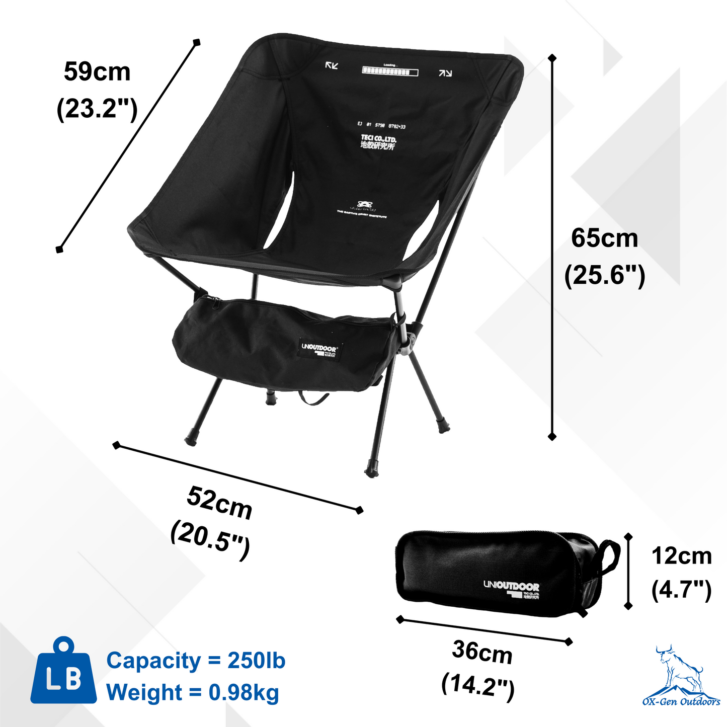 Ultralight Foldable Camping Chair with Portable Storage Bag (Aluminum)