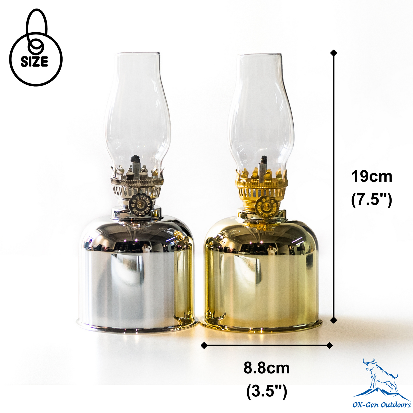 Vintage Style Oil Lamp (Electroplated Metal)