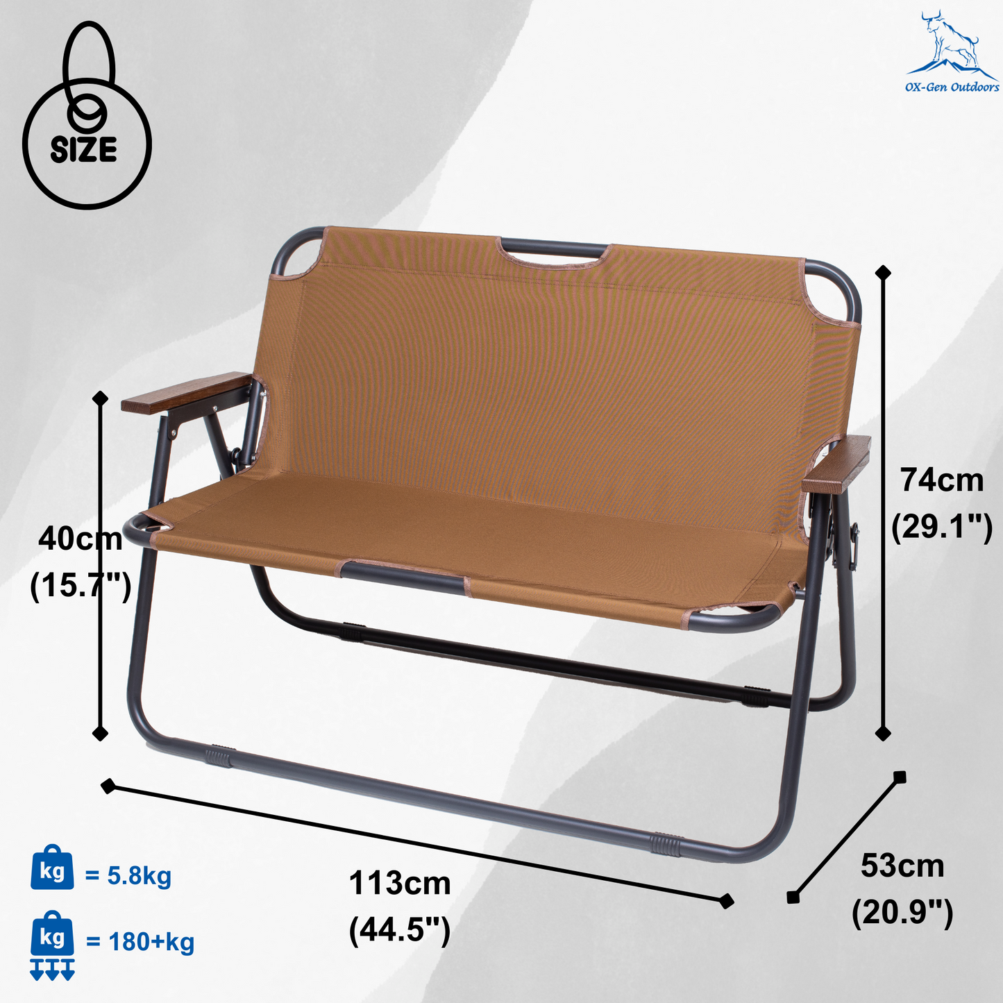 Lightweight Foldable Double Camping Chair Love Seat