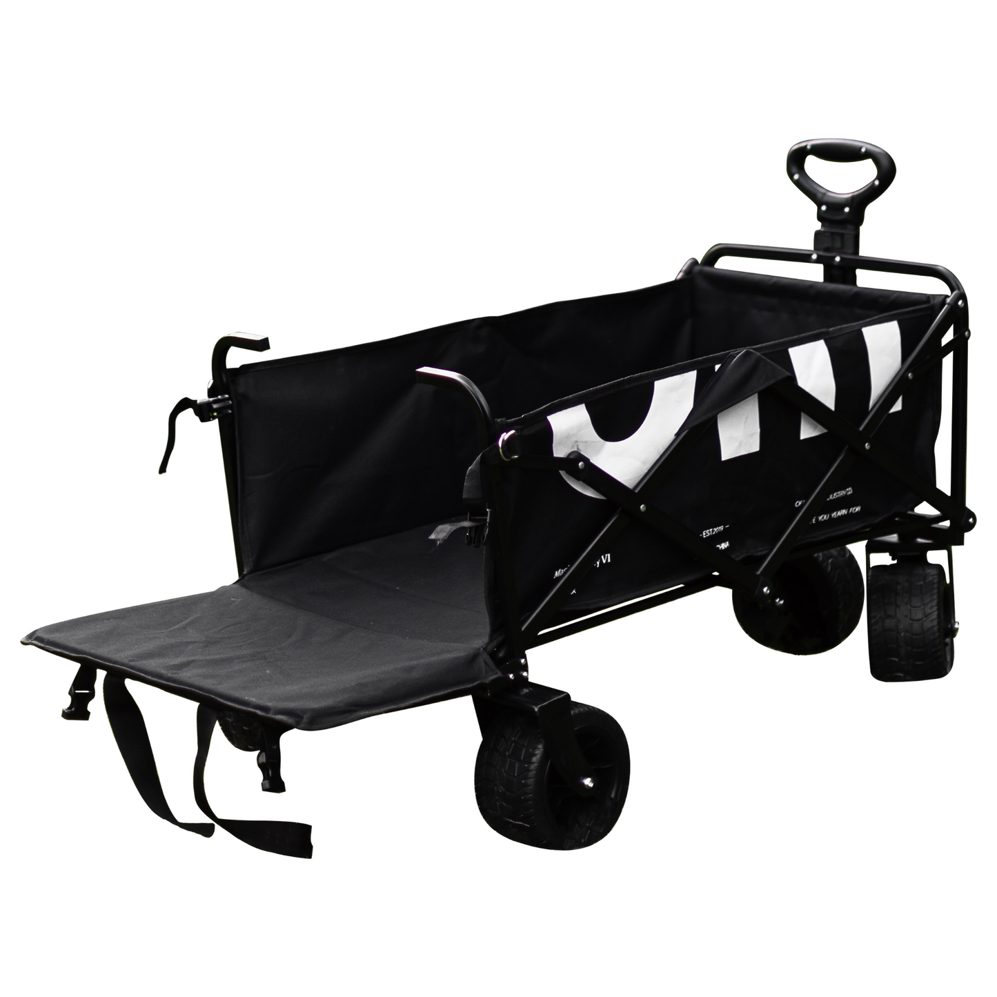 Premium Outdoor Folding Utility Wagon Cart with Open Trunk and All-Terrain Wheels