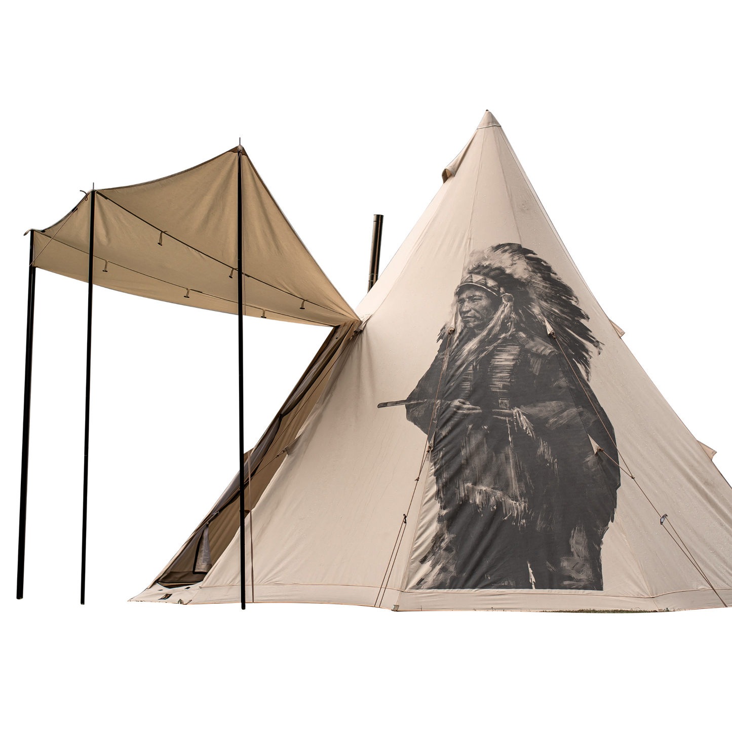 Premium 4-6 Person Pyramid Tipi Tent for Camping and Glamping