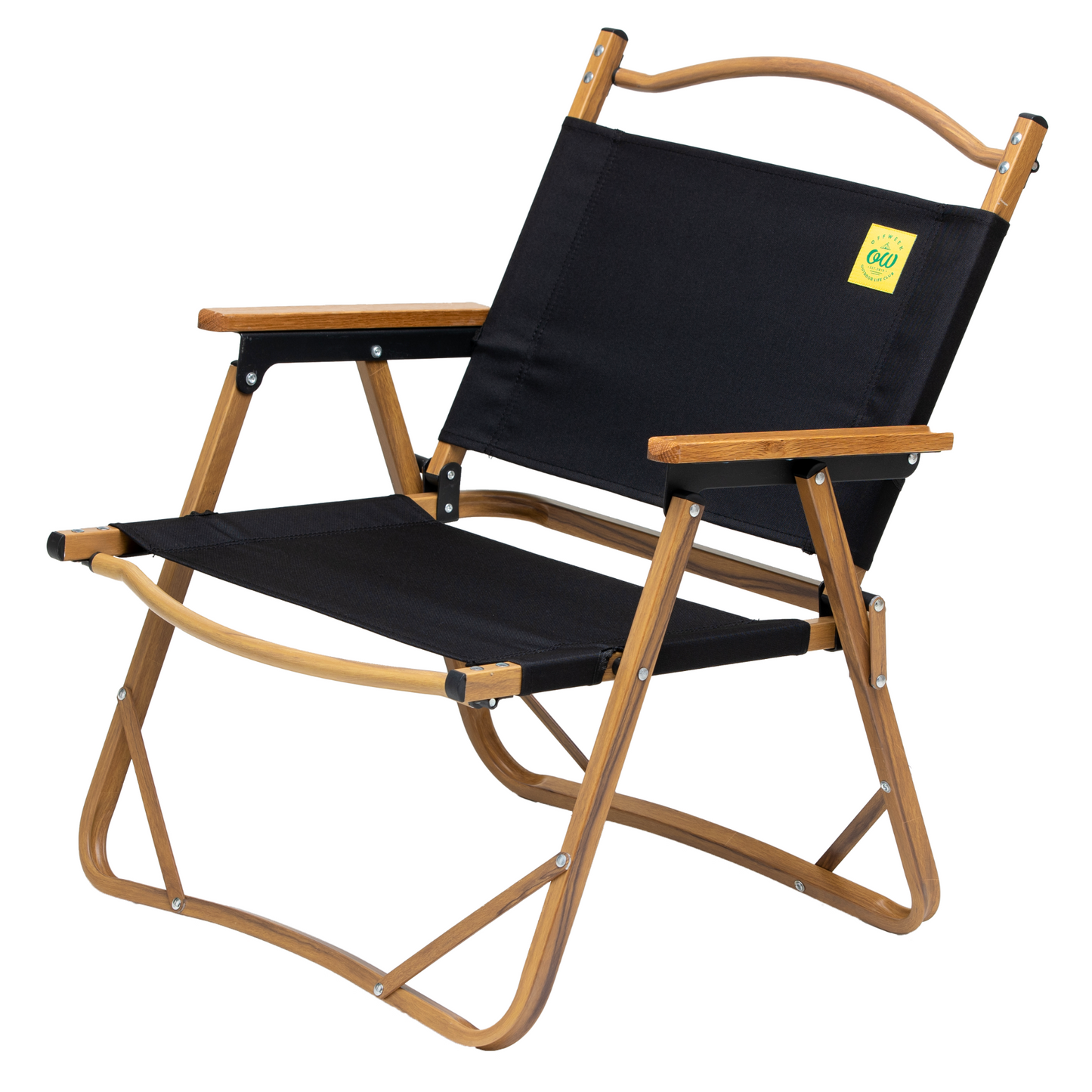 Ultralight Foldable Camping Chair with Wooden Armrests (Aluminum)