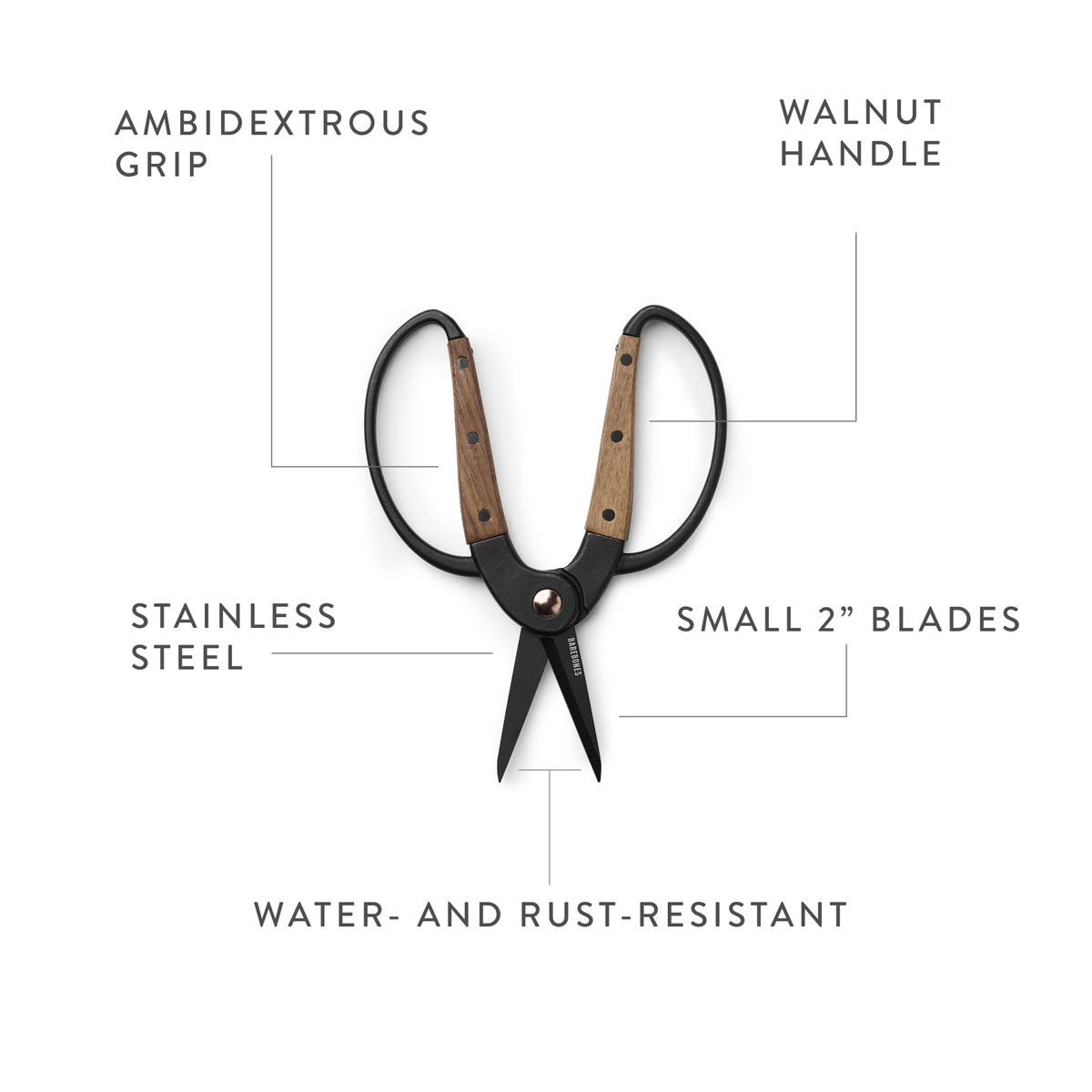 Barebones Garden Scissors | Walnut Wood