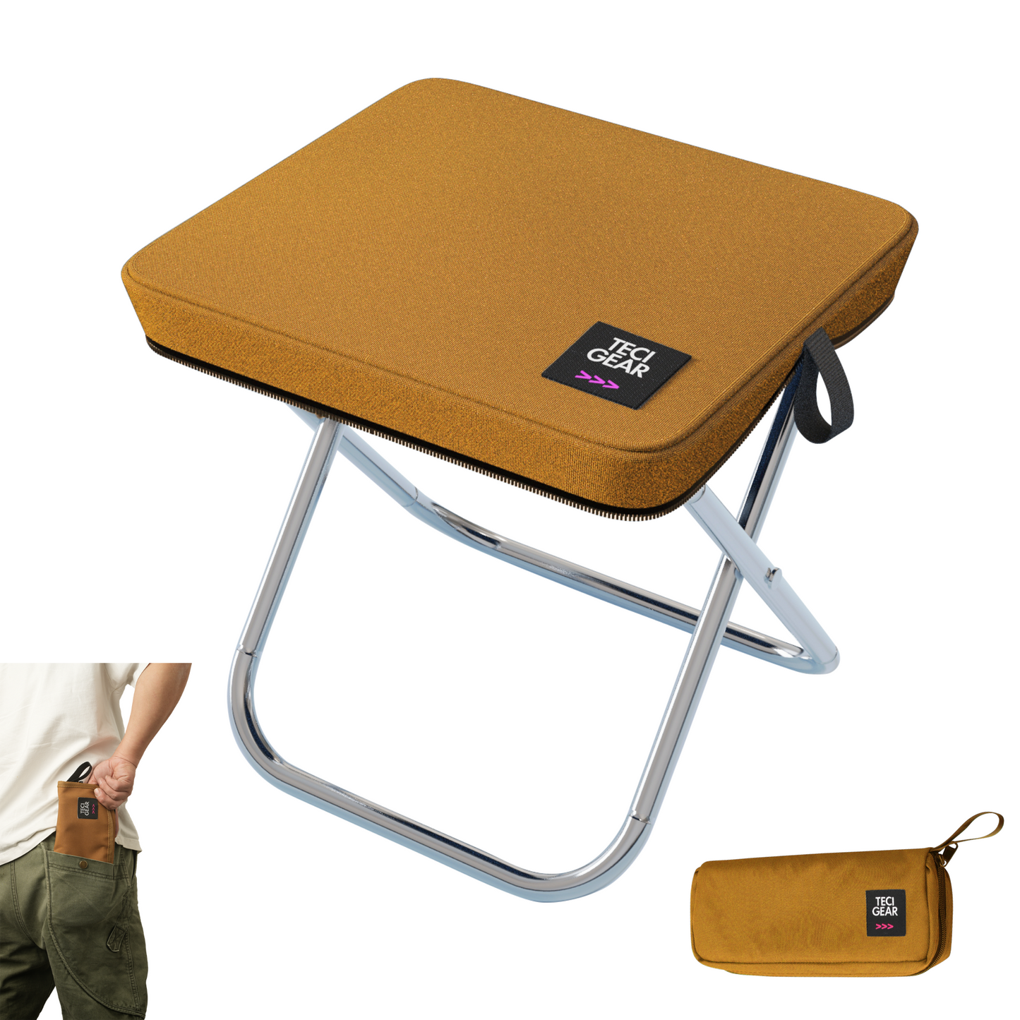 Ultralight Pocket-Size Folding Camping Stool (Aluminum)