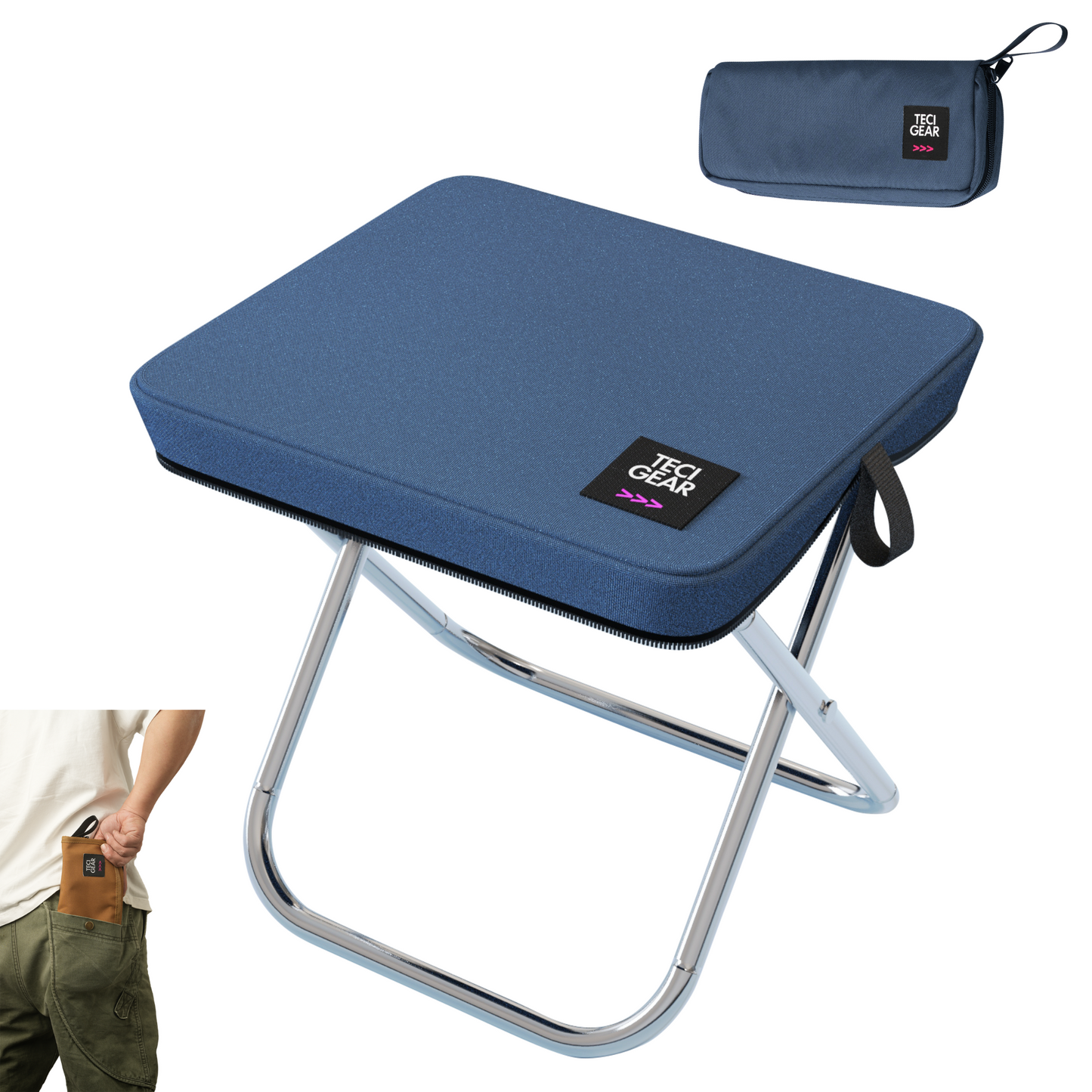 Ultralight Pocket-Size Folding Camping Stool (Aluminum)
