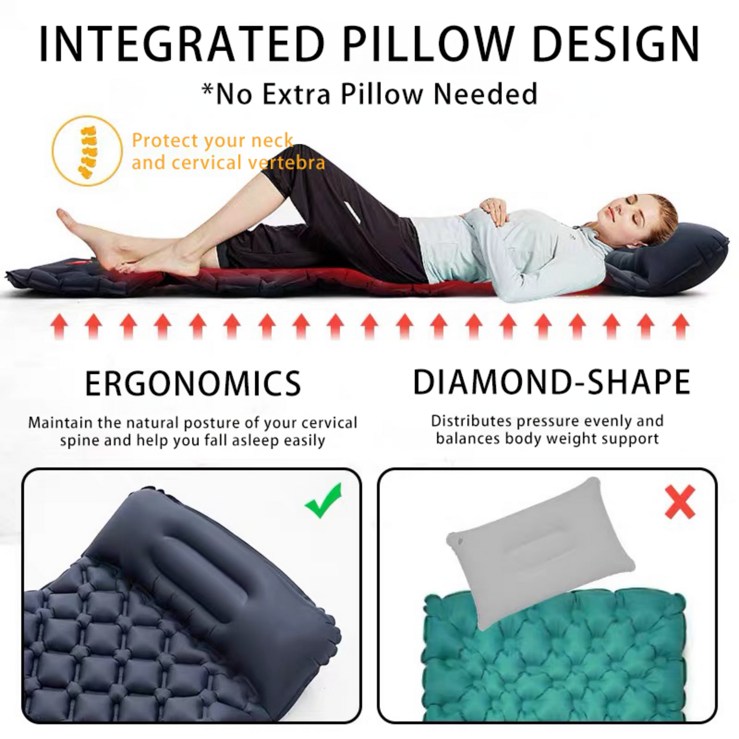 Ultralight Inflatable Sleeping Pad for Camping and Hiking