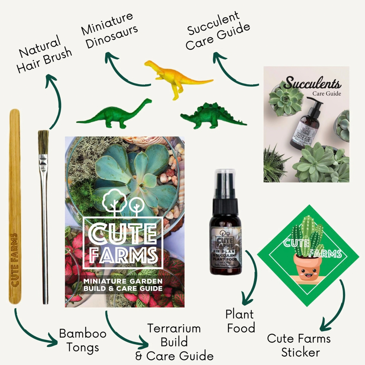 Cute Farms DIY Terrarium Succulent Kit