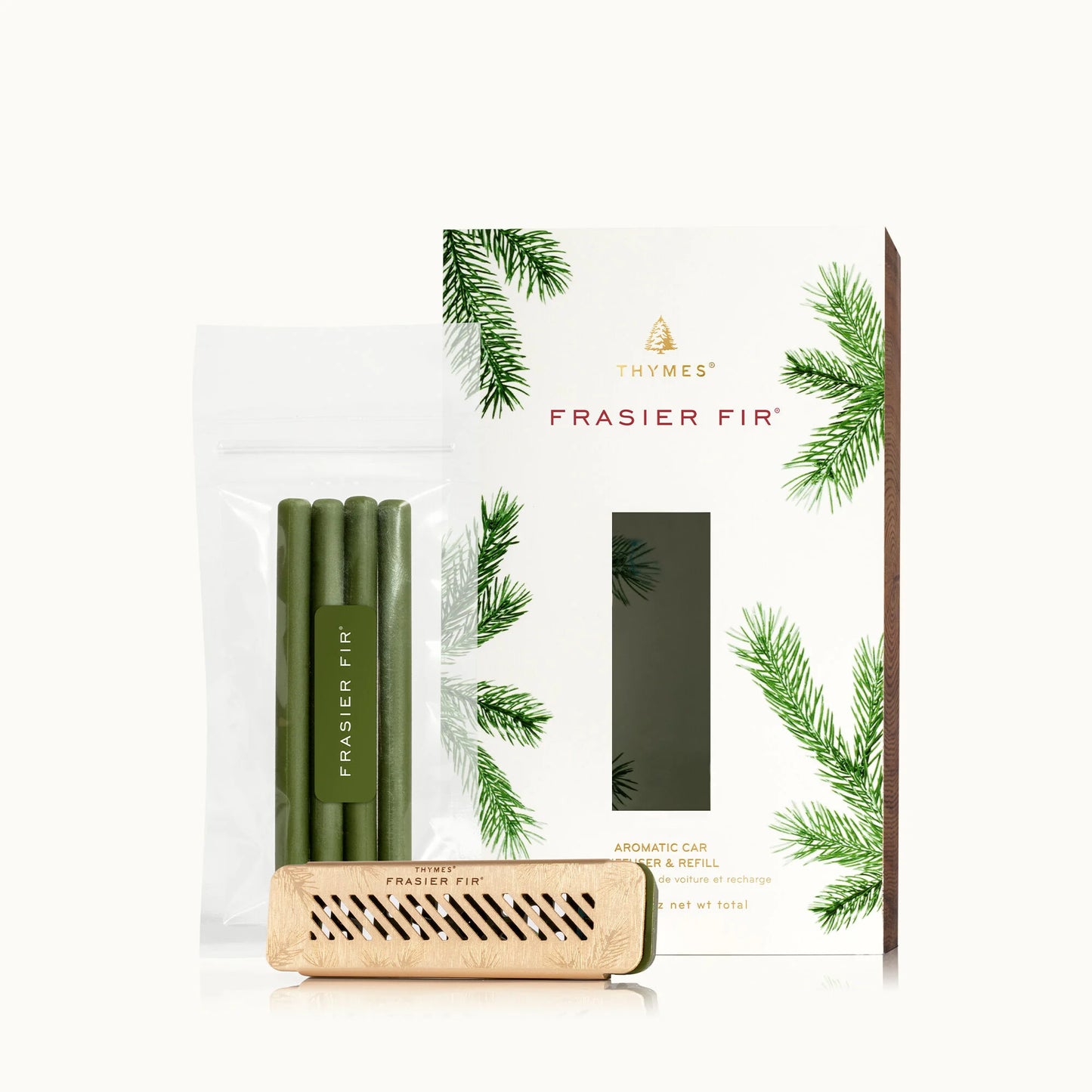 Thymes Car Vent Clip Air Freshener + Refills - Frasier Fir